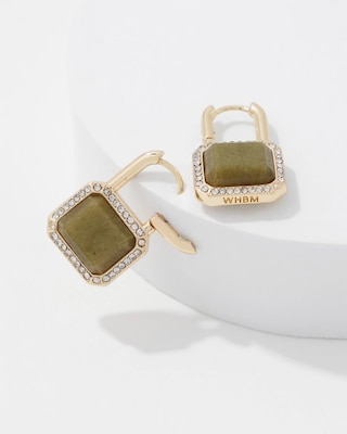 Jade Padlock Hoop Earrings click to view larger image.