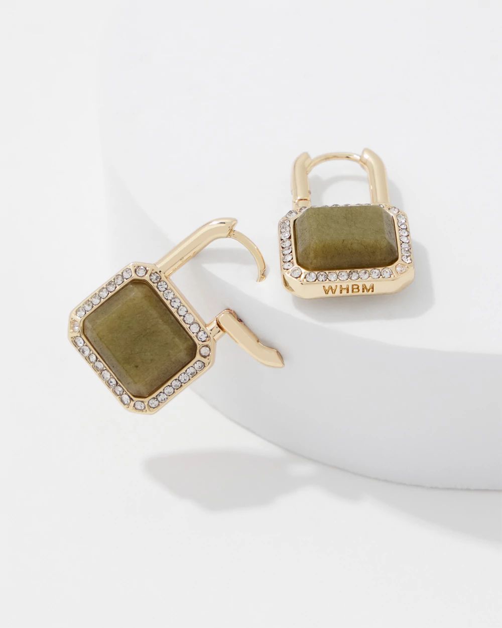 Jade Padlock Hoop Earrings