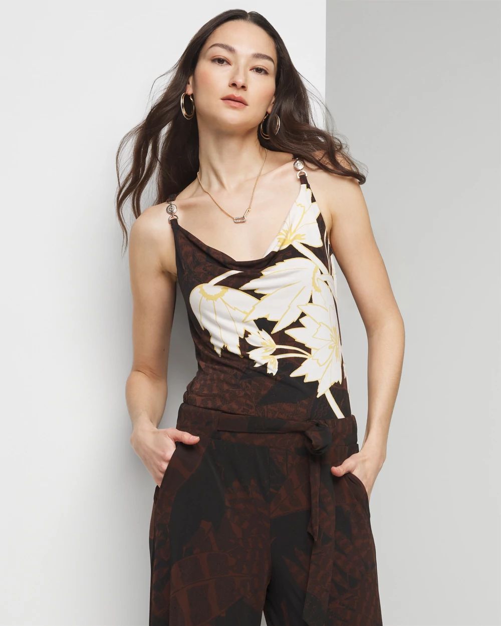 Matte Jersey Drape Neck Cami