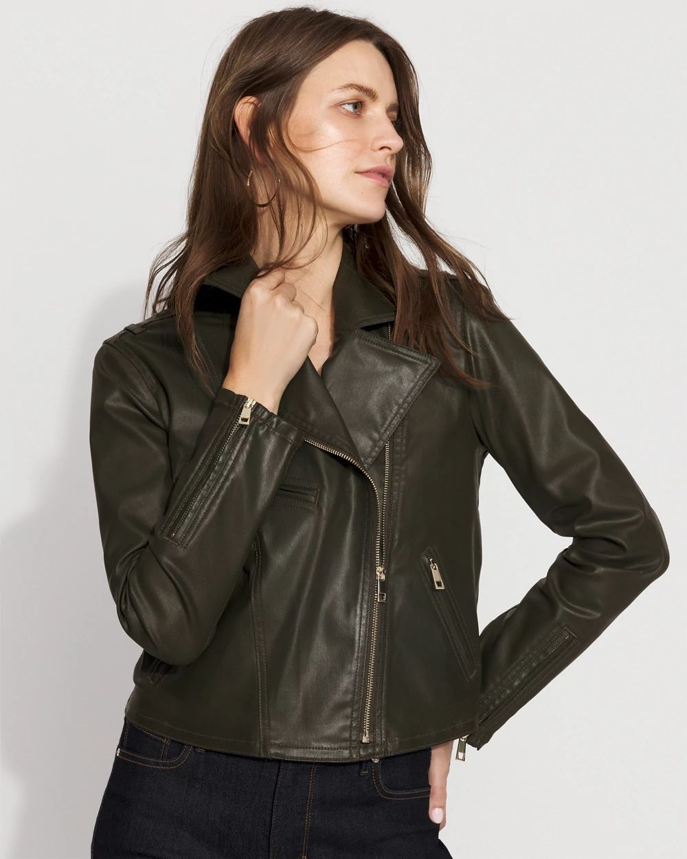 Coated Moto Jacket