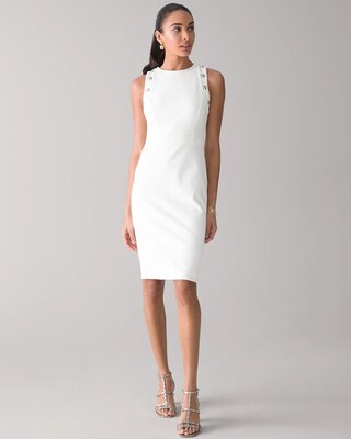 Luxe Stretch Sleeveless Button Detail Dress