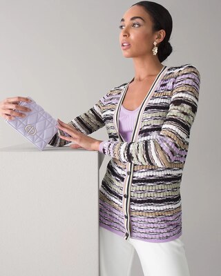 Petite Multi-Stripe Cardigan