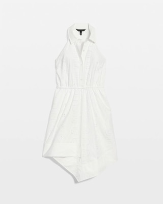 Cotton Eyelet Asymmetric Dress click to view larger image.