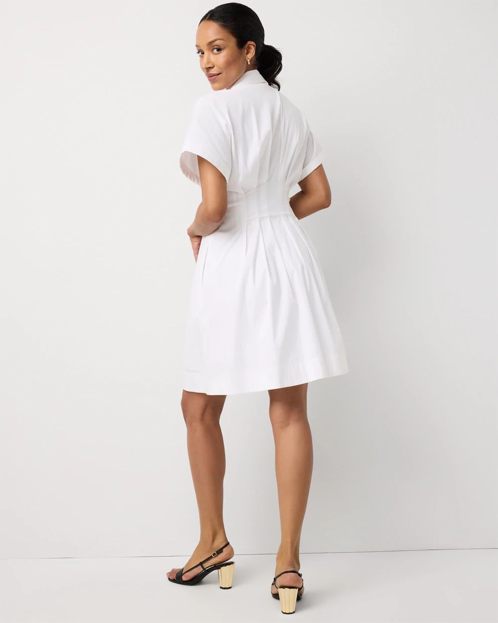 Belted Poplin Shirt Dress click to view larger image.