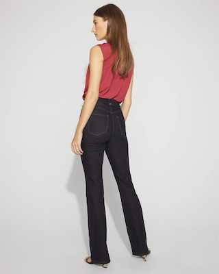 Petite High-Rise Tab-Waist Bootcut Jean click to view larger image.