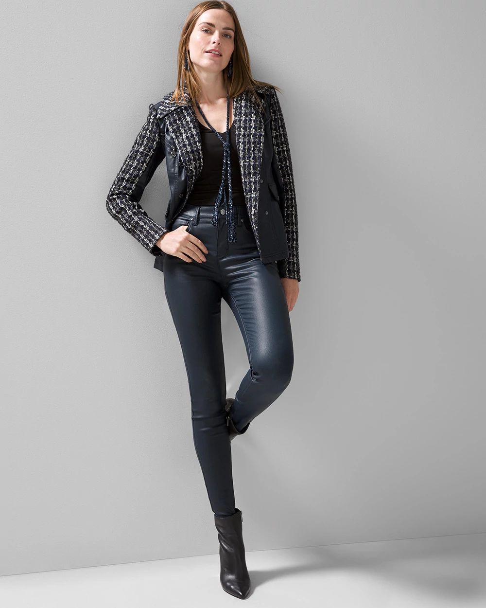 High Rise Coated Skinny Jeans White House Black Market