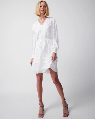 Satin Ruffle A-Line Dress