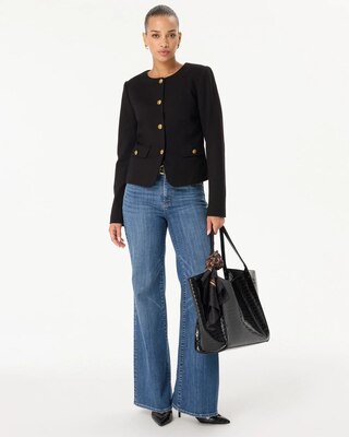 Button Front Cropped Jacket