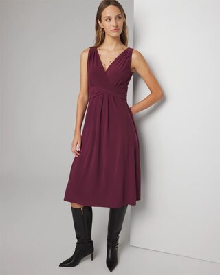 Sleeveless V-Neck Midi Dress