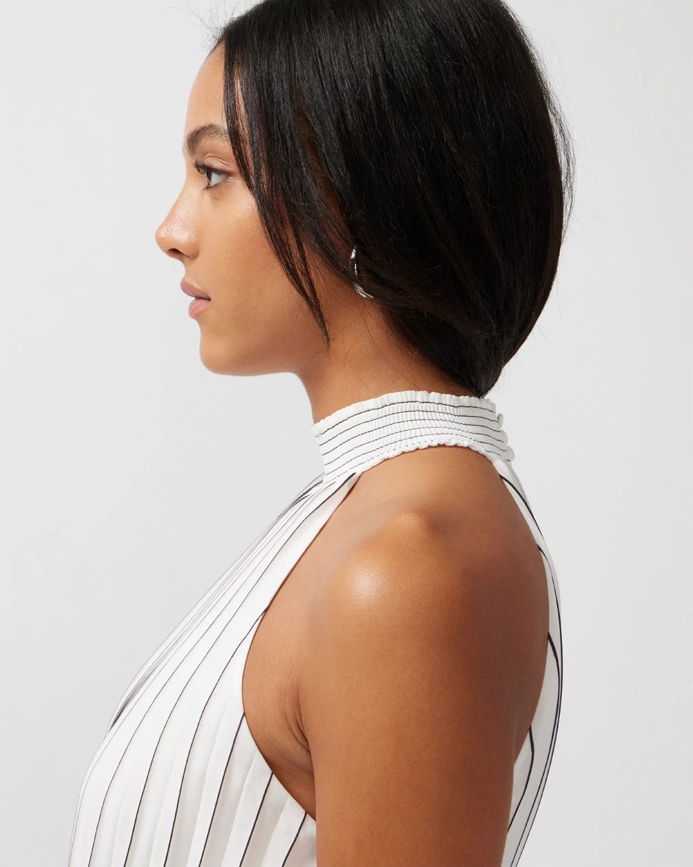 Pleated Midi Halter Dress
