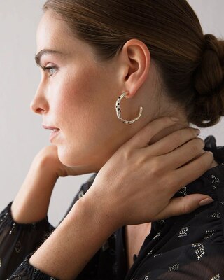 Mixed Stone Hoop Earrings