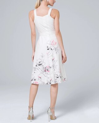 Sleeveless Poplin Floral Fit-And-Flare Dress