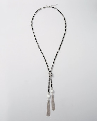 Ribbon Woven Tassel Necklace