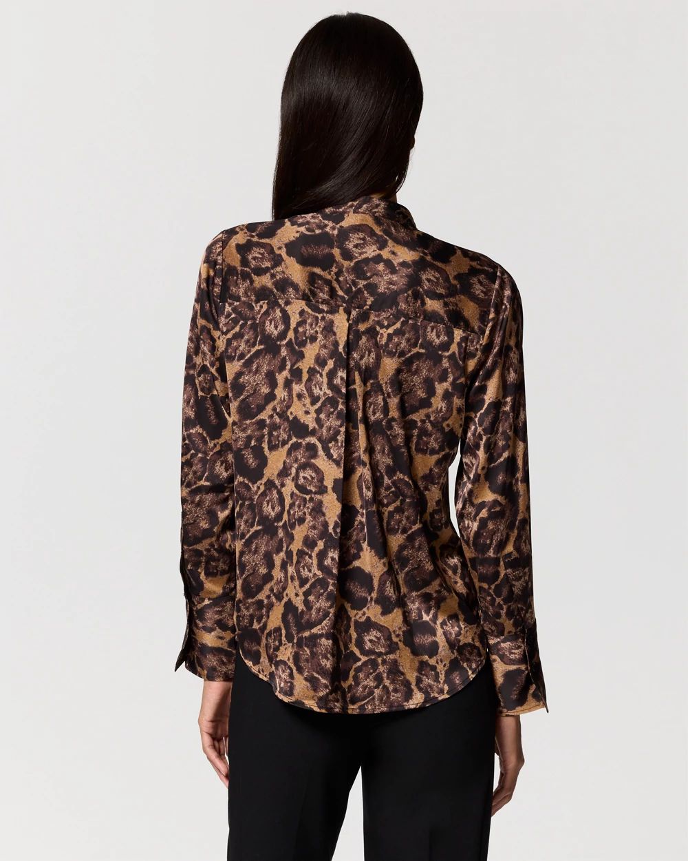 Pocket Detail Satin Shirt click to view larger image.