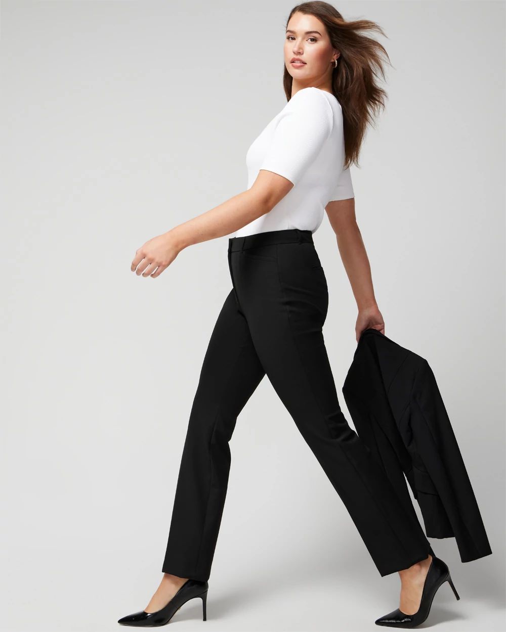 WHBM® Ines Slim Bootcut Comfort Stretch Pants click to view larger image.
