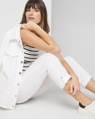 Mid-Rise Pret-A-Pedi Straight Crop Pants click to view larger image.