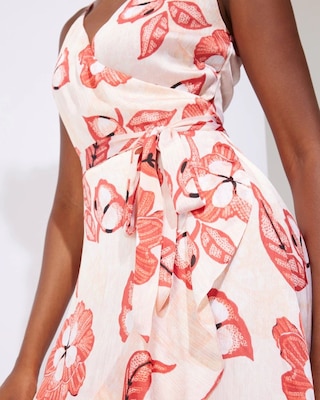 Outlet WHBM Wrap Ruffle High-Low Dress