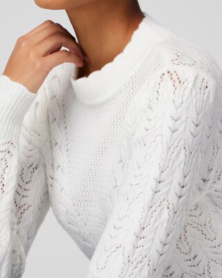 Pointelle Mockneck Sweater