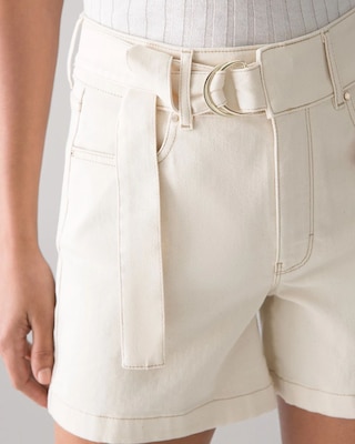 Extra High-Rise Belted  5-Inch Denim Shorts click to view larger image.