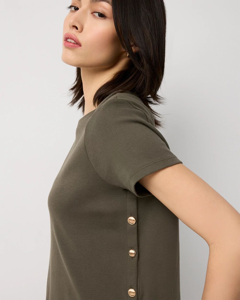 Side Button Tee click to view larger image.