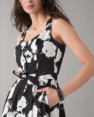 White + Black Fit & Flare Floral Dress
