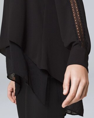 Lace-Inset Tunic Blouse
