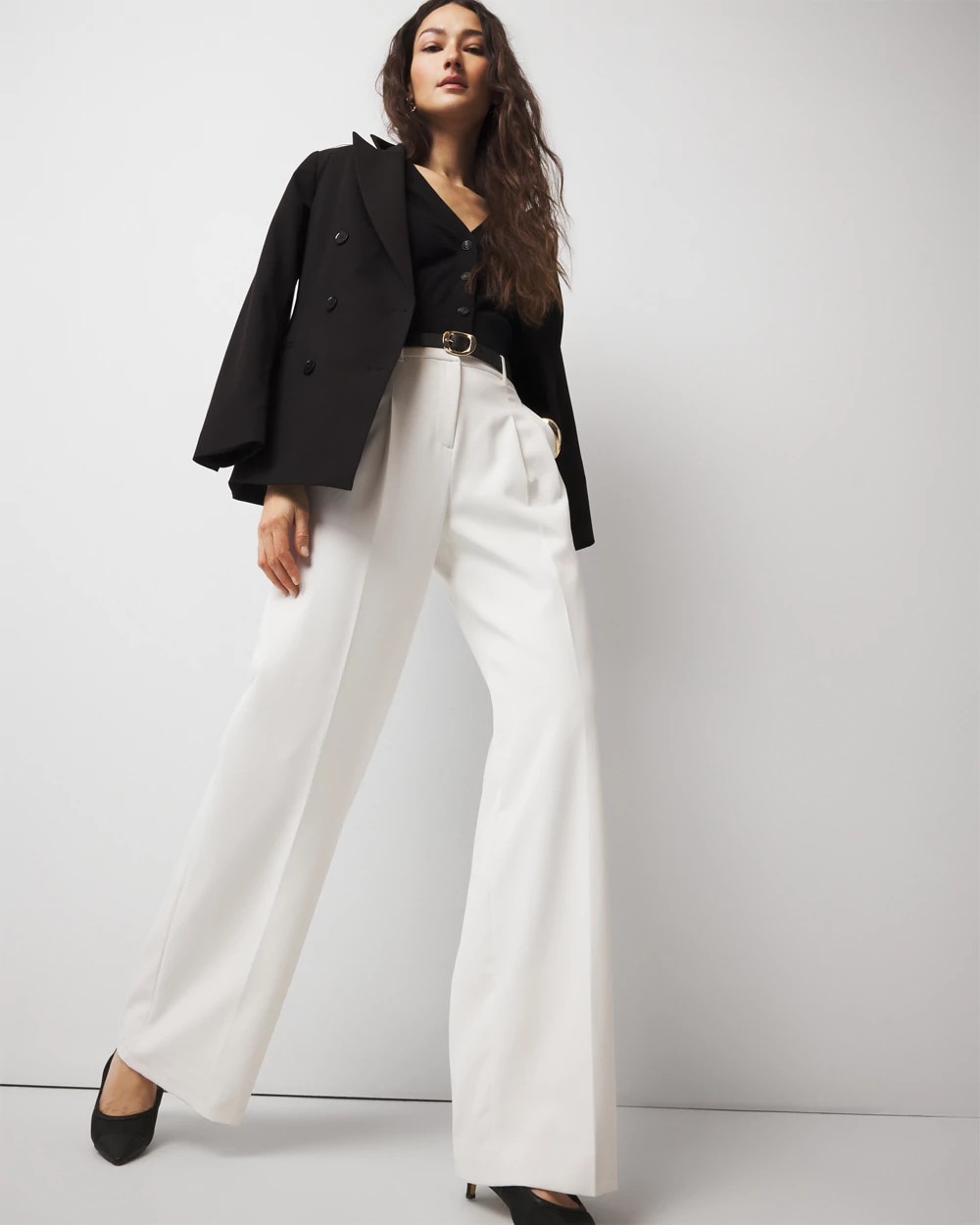 Pleated Wide Leg Pants - image 1