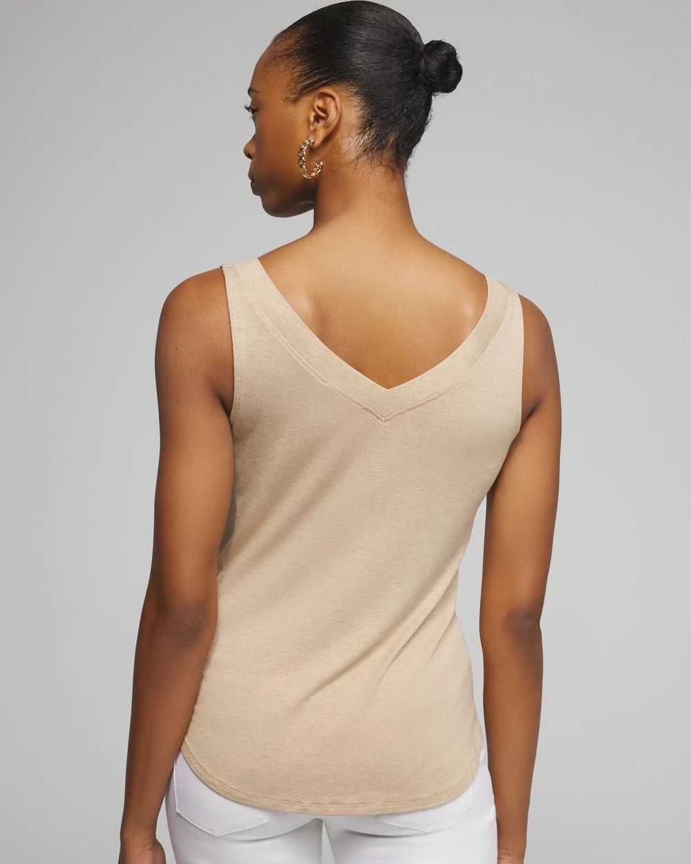 Outlet WHBM Sleeveless Double V-Neck Tank click to view larger image.