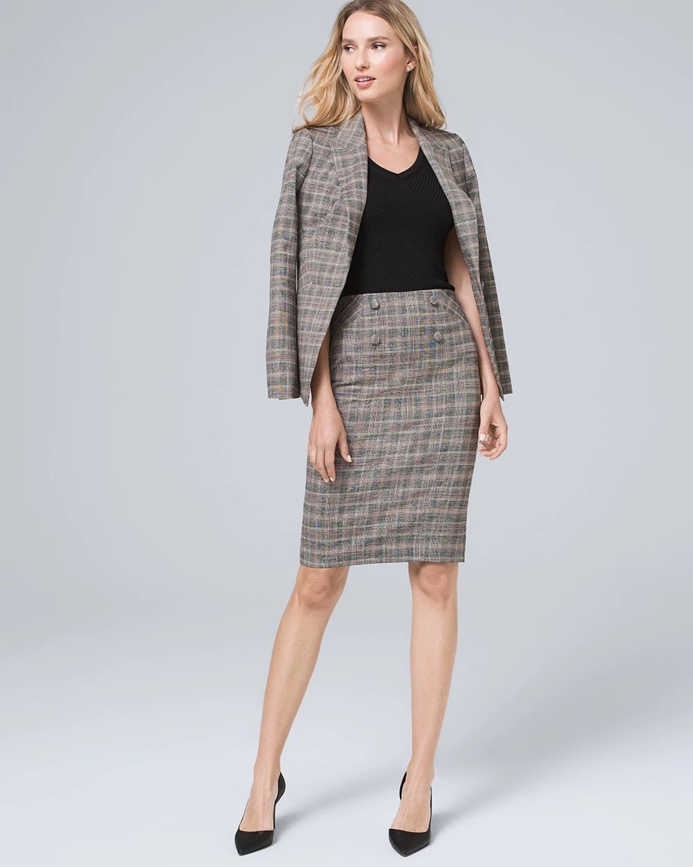 Plaid Pencil Skirt
