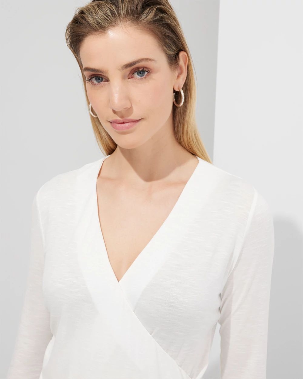 Outlet WHBM Surplice 3/4-Sleeve Tee
