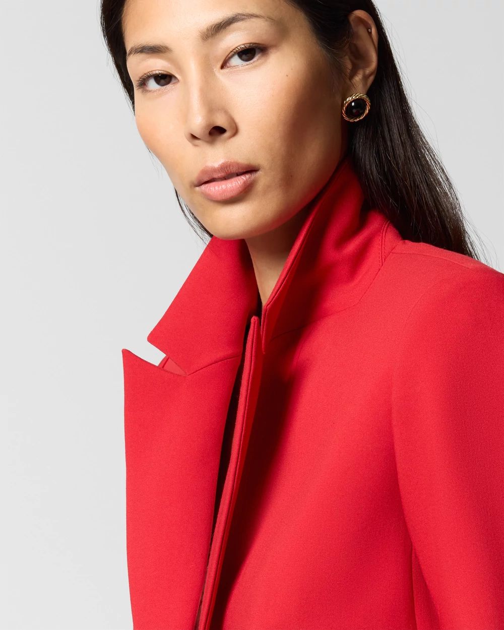 Luxe Stretch Cropped One-Button Blazer click to view larger image.