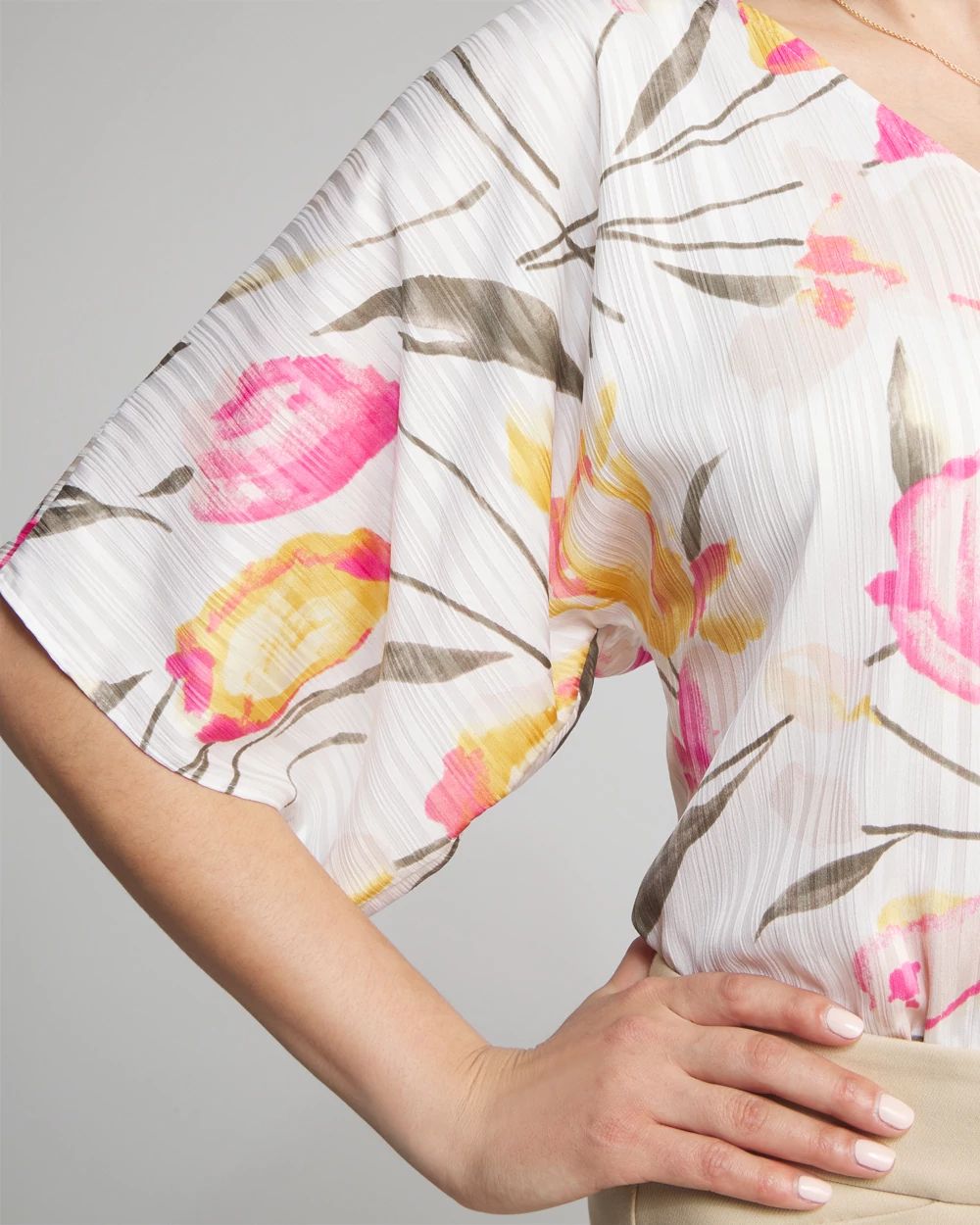 Outlet WHBM Elbow Sleeve V-Neck Kimono
