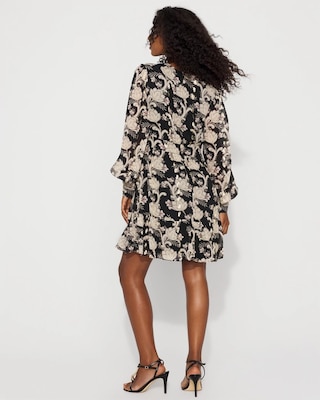 Long Sleeve V-neck Mini Dress click to view larger image.