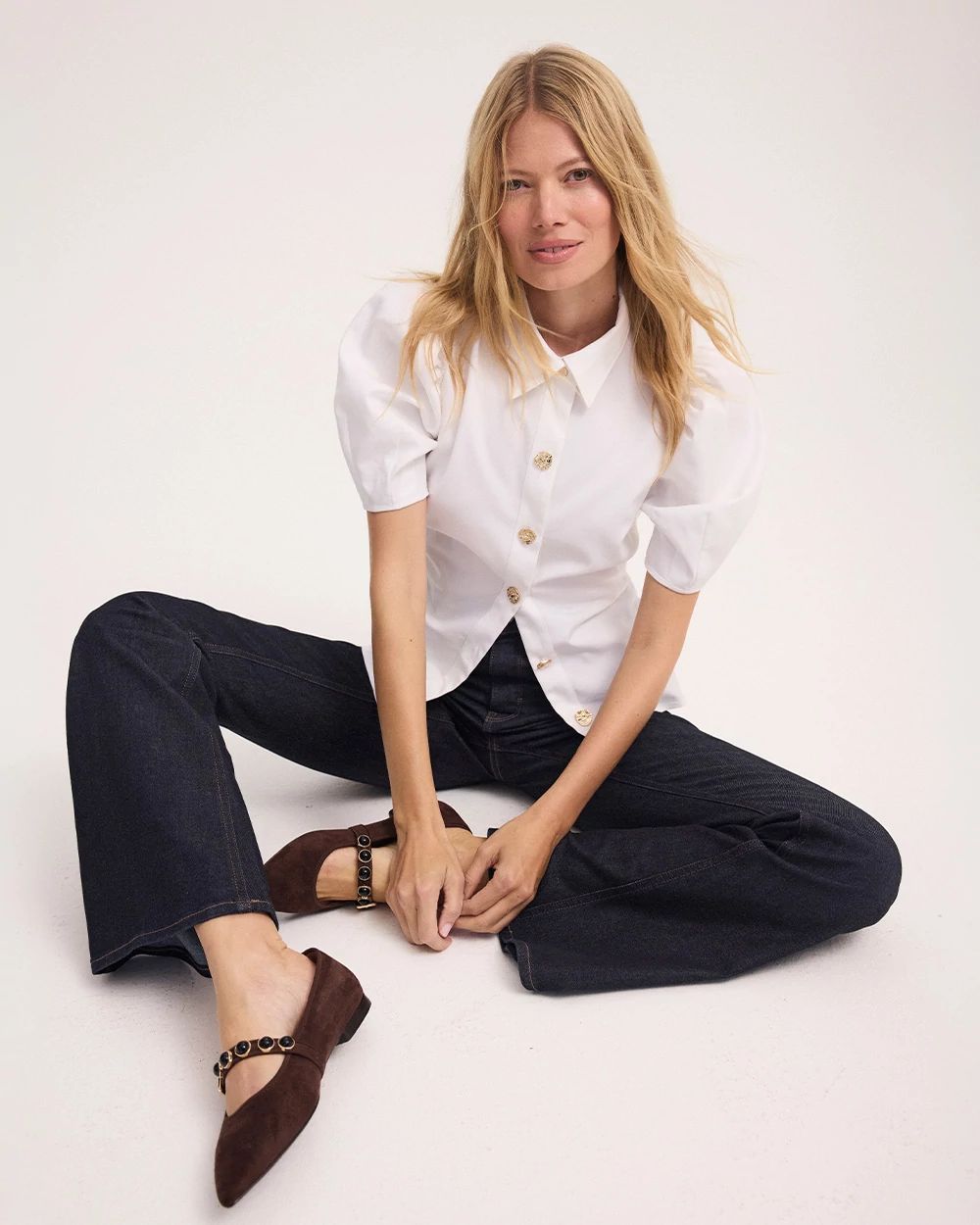 Puff Sleeve Twill Shirt