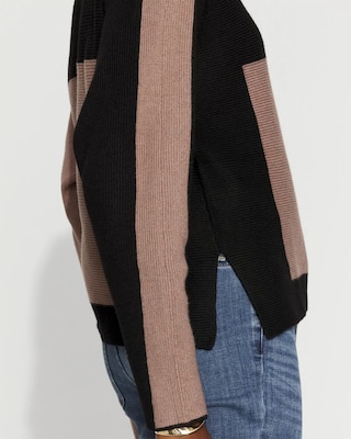 Colorblocked Asymmetric Hem Sweater click to view larger image.