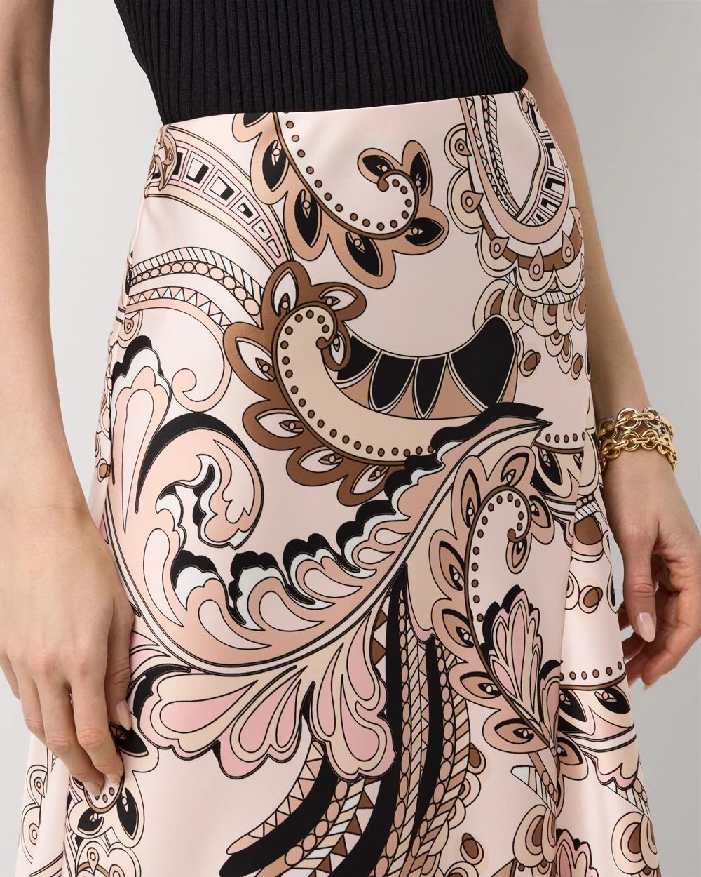 Satin Slip Midi Skirt