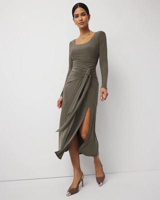 Petite Tie-Waist Midi Dress