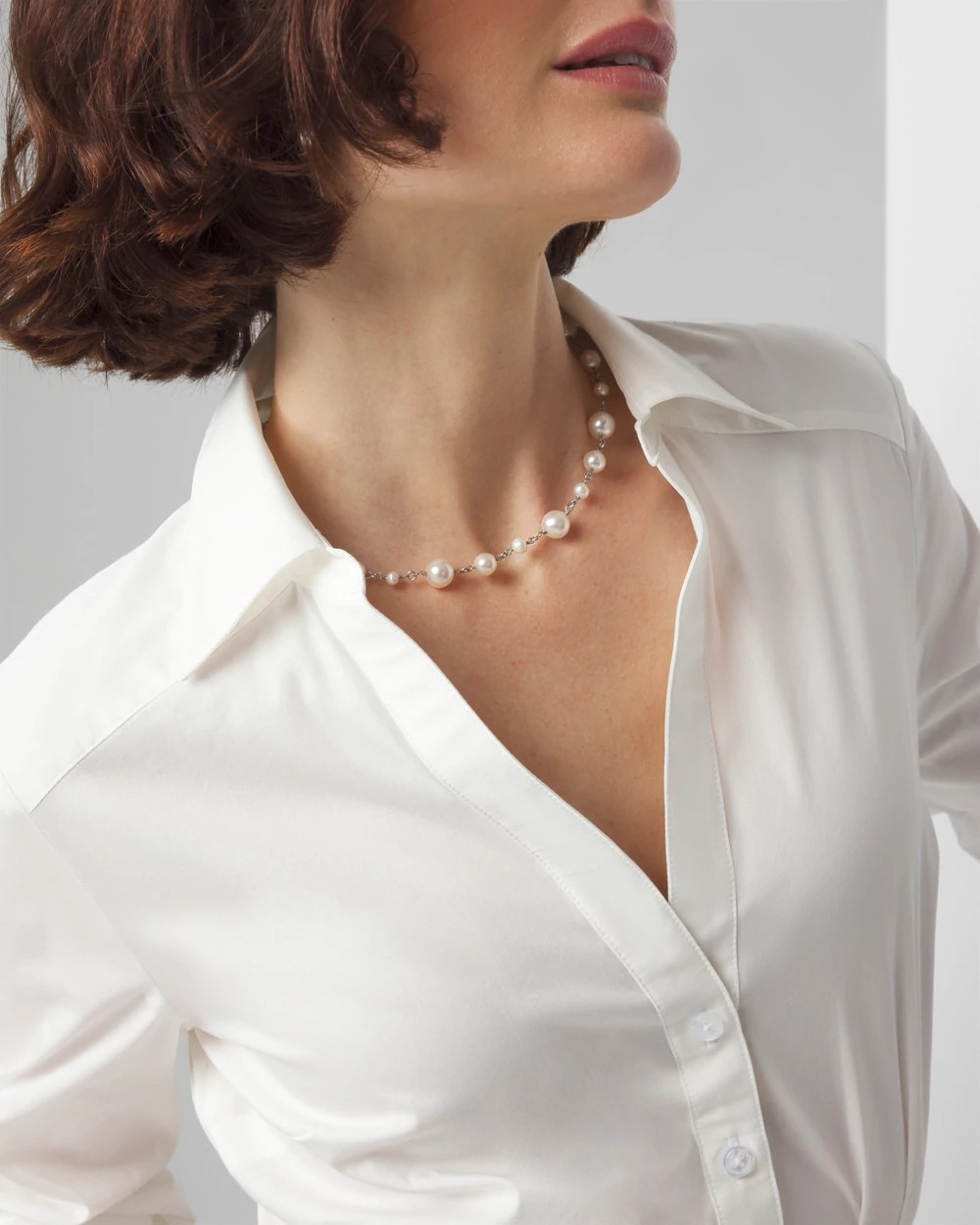 Elbow-Sleeve Poplin Shirt