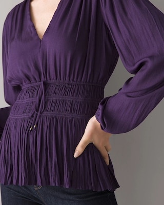 Long-Sleeve Fitted Waist Blouse