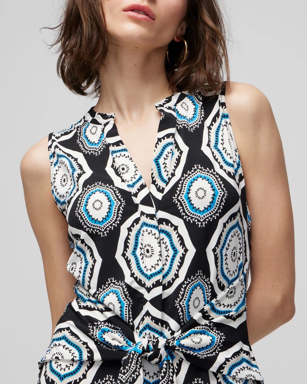 Matte Jersey Tie-Front Shirt Dress