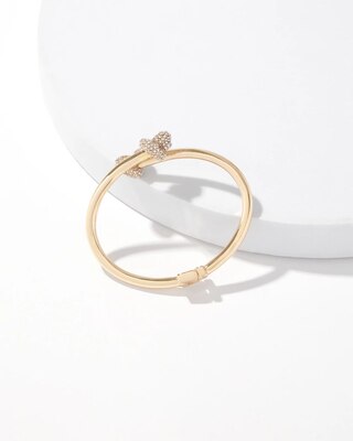 Gold + Pavé Knot Hinge Bracelet