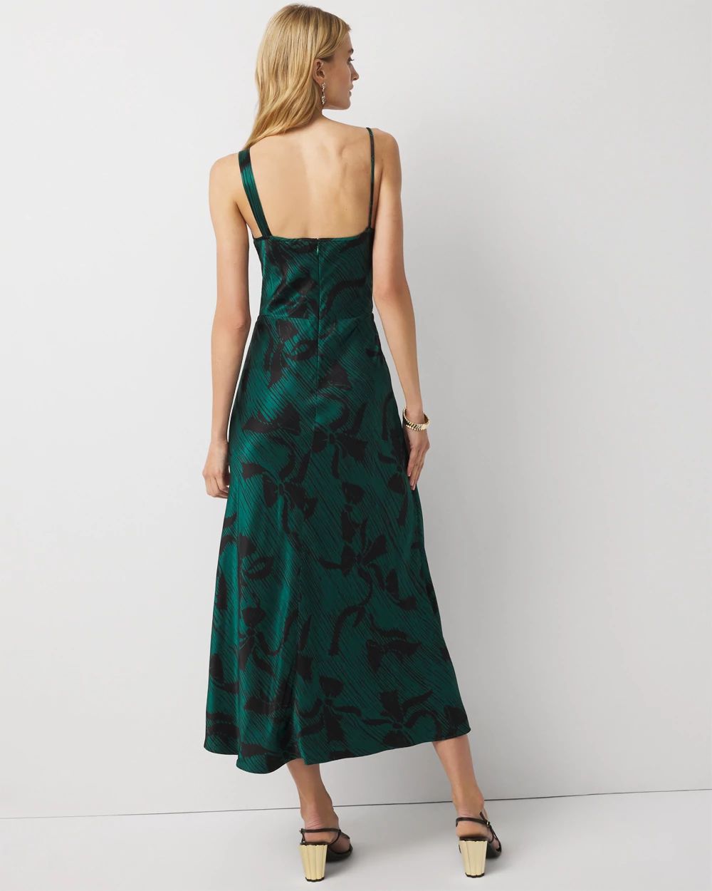 Asymmetrical Satin Slip Dress click to view larger image.