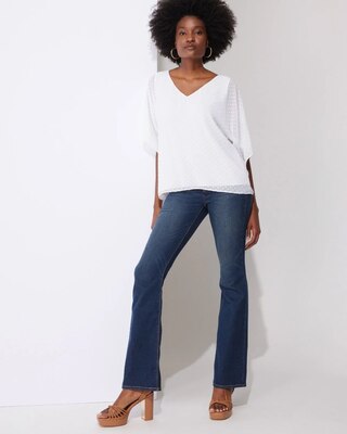 Outlet WHBM Print Jacquard Kimono Blouse