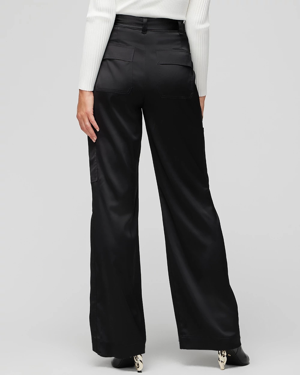 Curvy Belted Utility Wide Leg Trouser