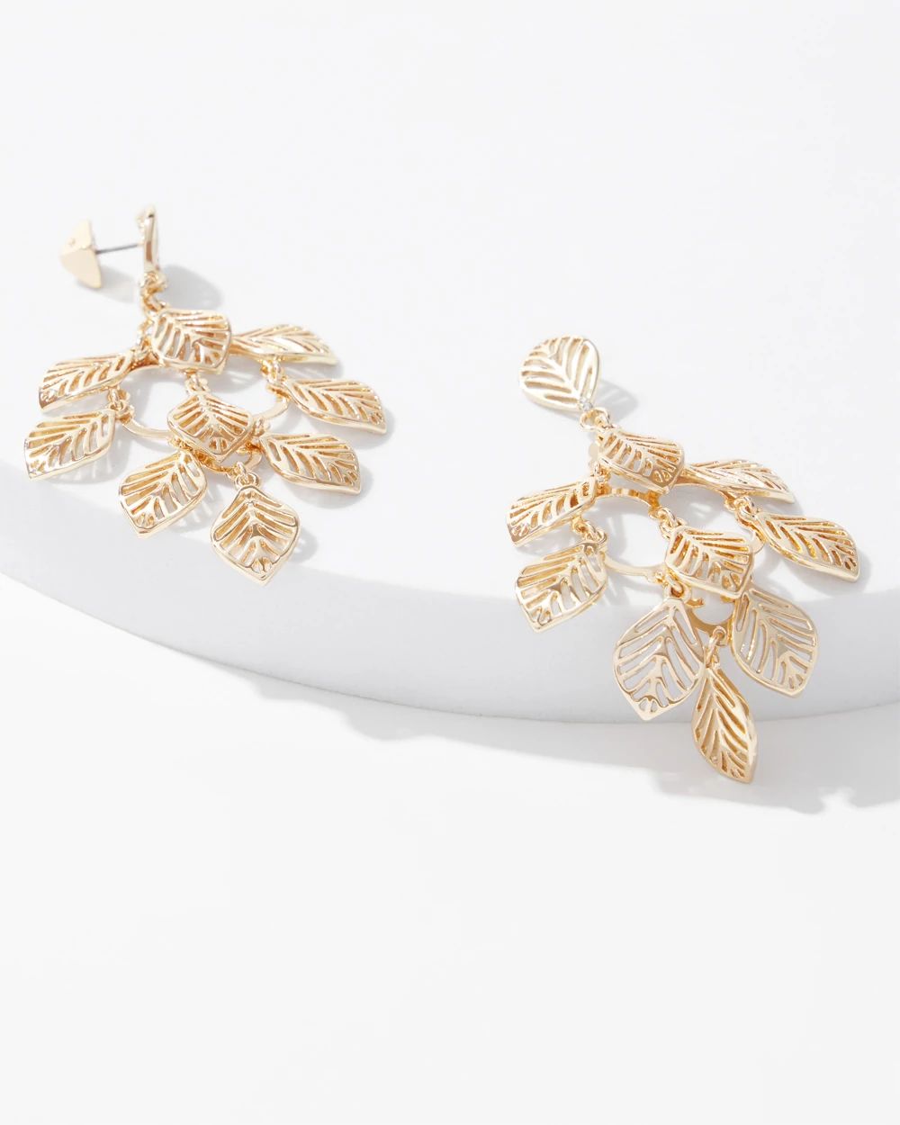 Gold Leaf Statement Earrings click to view larger image.