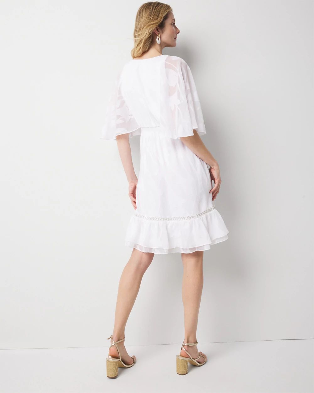 Flounce + Floral Burnout Mini Dress