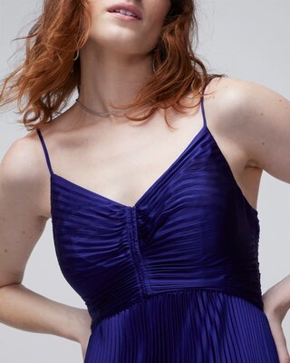 Satin Pleated Maxi Dress