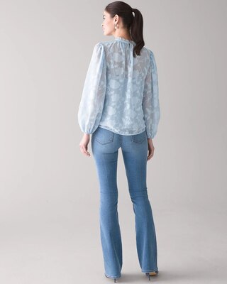 Ruffle Collar Floral Blouse
