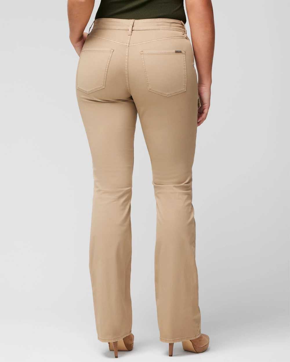 Curvy High Rise Pret Cargo Skinny Flare Jeans click to view larger image.
