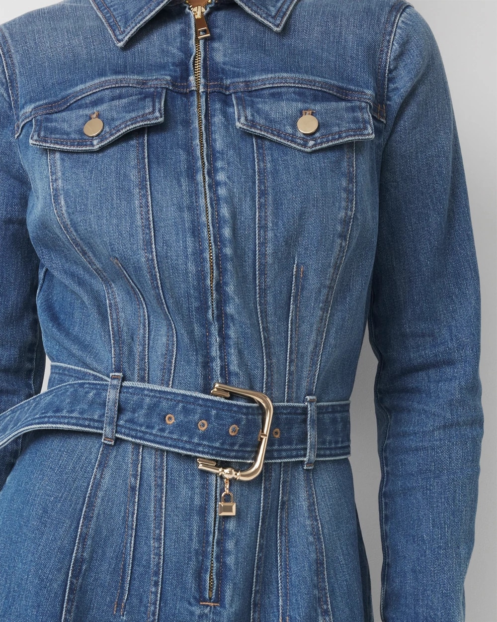 Belted Denim Dress